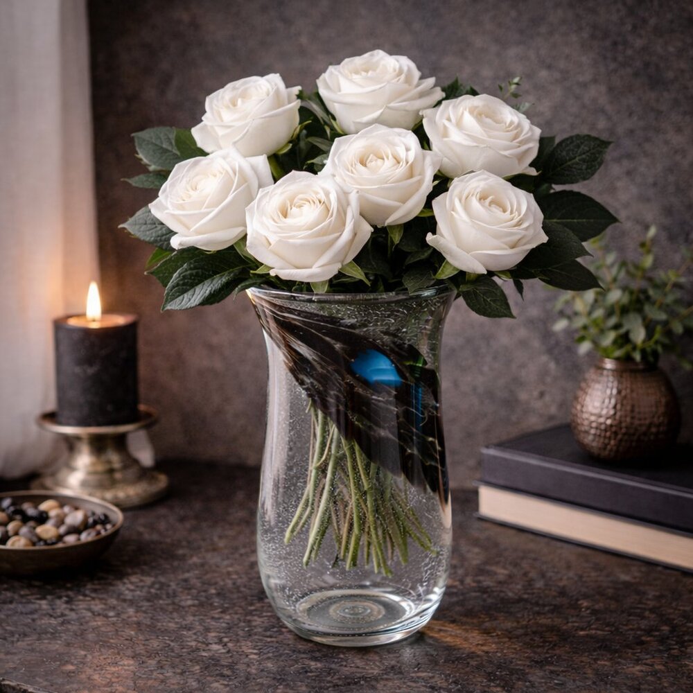 Hand Blown Art Glass Vase Modern Abstract Swirled Blue Green Black Studio Glass